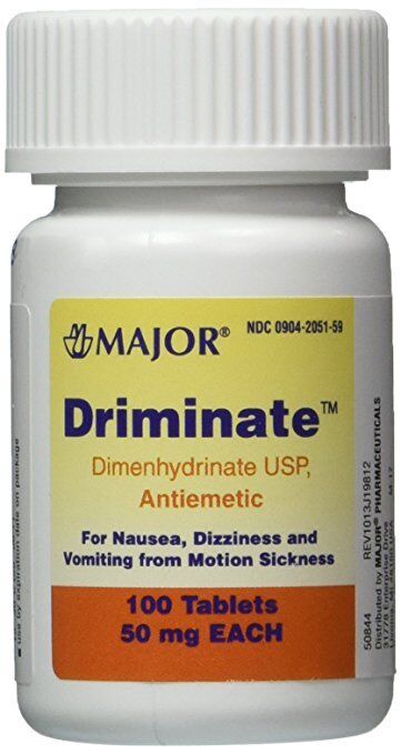 Major Driminate Motion Sickness Tabs 50mg  3 X 100 COUNT  DIMENHYDRINATE 50MG