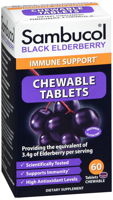 SAMBUCOL BLACK ELDERBERRY CHEW TAB 60CT