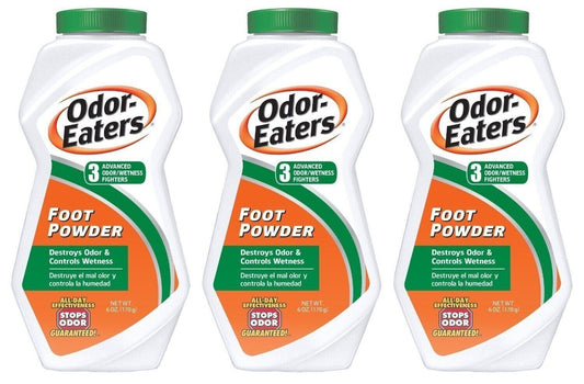 Odor-Eaters Foot Powder Deodorant Destroys Odor & Controls Wetness 6 oz 3 Pack