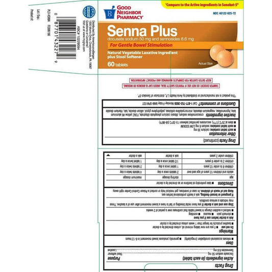 GNP SENNA S ORANGE TABLET 60CT sennosides/docusate sodium ORAL TABLET 8.6MG-50MG