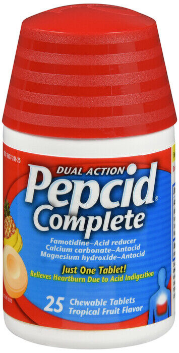 PEPCID COMPLETE CHEWABLE TROPICAL  FRUIT 25CT