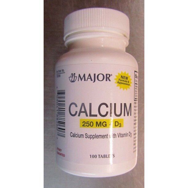 Major Oyster Shell Calcium with Vitamin D , 500 mg 60 Ct (PACK OF 2)