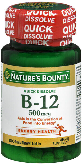 NATURES BOUNTY VITAMIN B12 500MCG LOZENGE 100CT