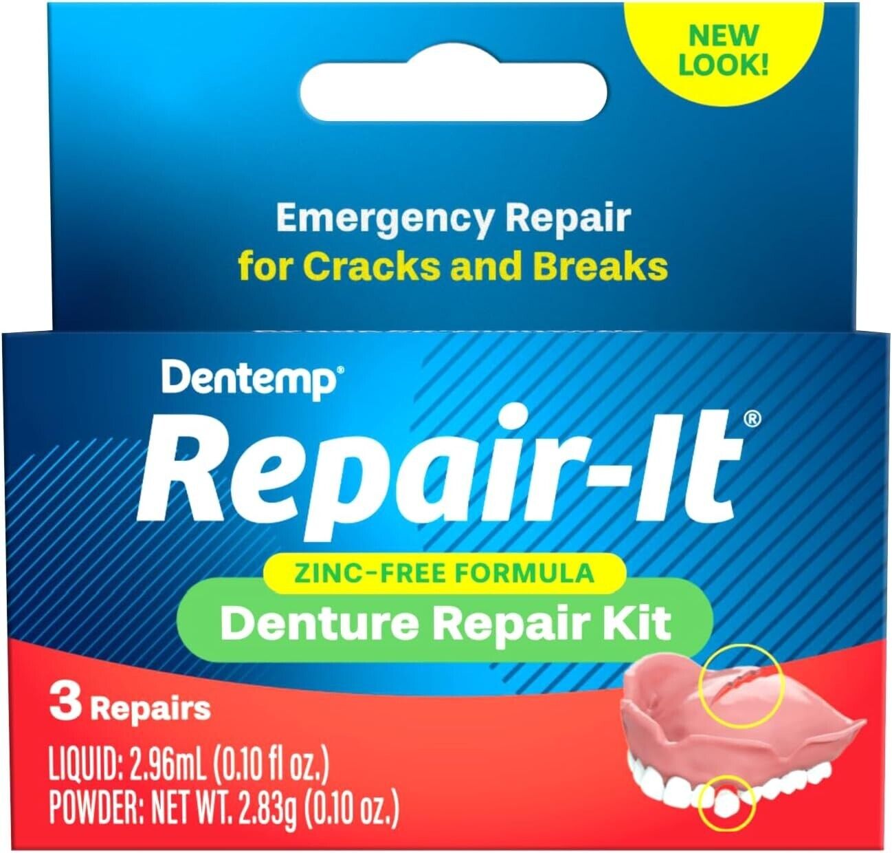 Dentemp DOC REPAIR-It Denture Repair Kit 3 Repairs/Box (2 BOXES) 6 total repairs