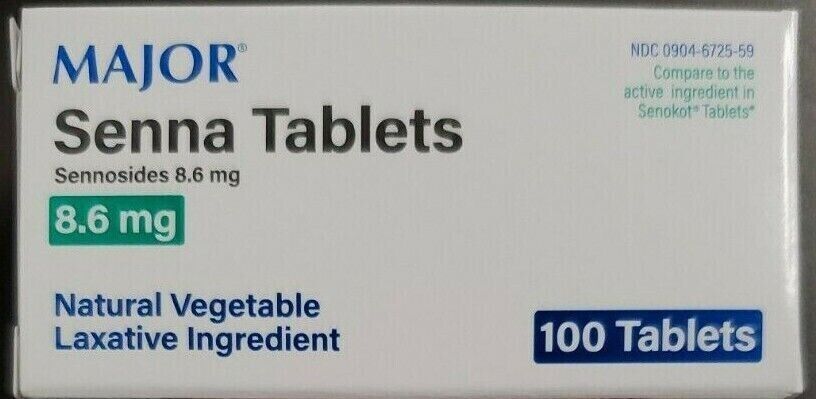 Major Senna 8.6 mg Laxative Tablets 100 Count