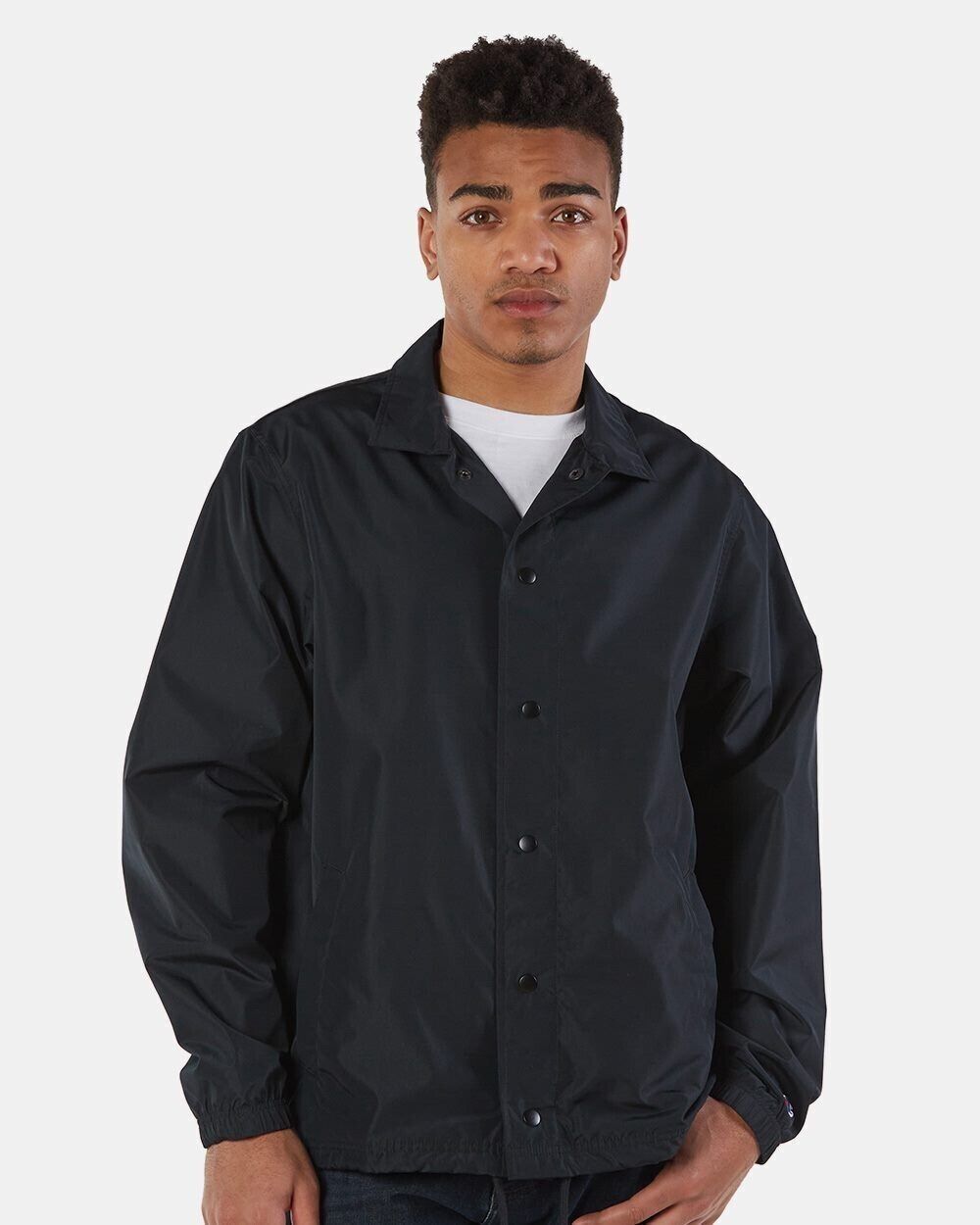 Champion Mens Snap Lightweight Coach's Jacket CO126