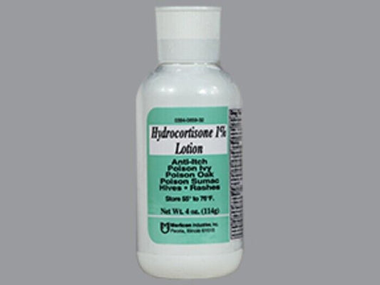 Hydrocortisone LOTION 1% 4oz for Eczema, Rash, Hives X 2 BOTTLES