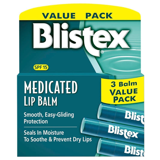 Blistex Medicated Lip Balm Pack 3x0.15oz