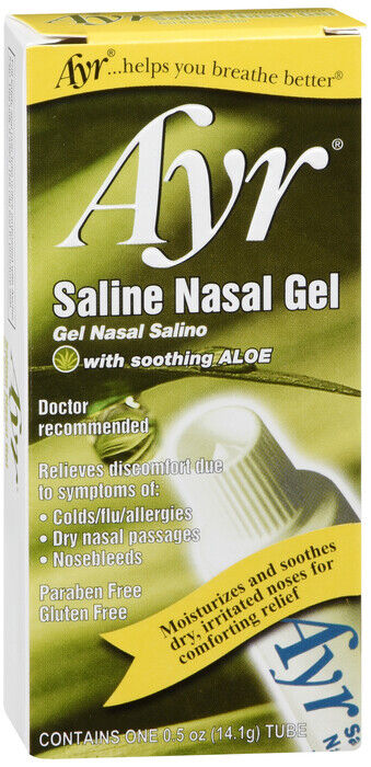 Ayr Saline Nasal GEL w/ Aloe 0.5oz BEST NASAL HYDRATION AVAILABLE ( 3 pack )