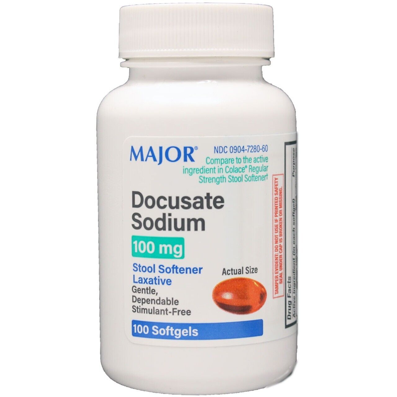 DOCUSATE SODIUM 100MG SOFT GEL CAP 100CT