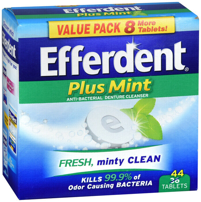 EFFERDENT PLUS MINT TABLET 44CT