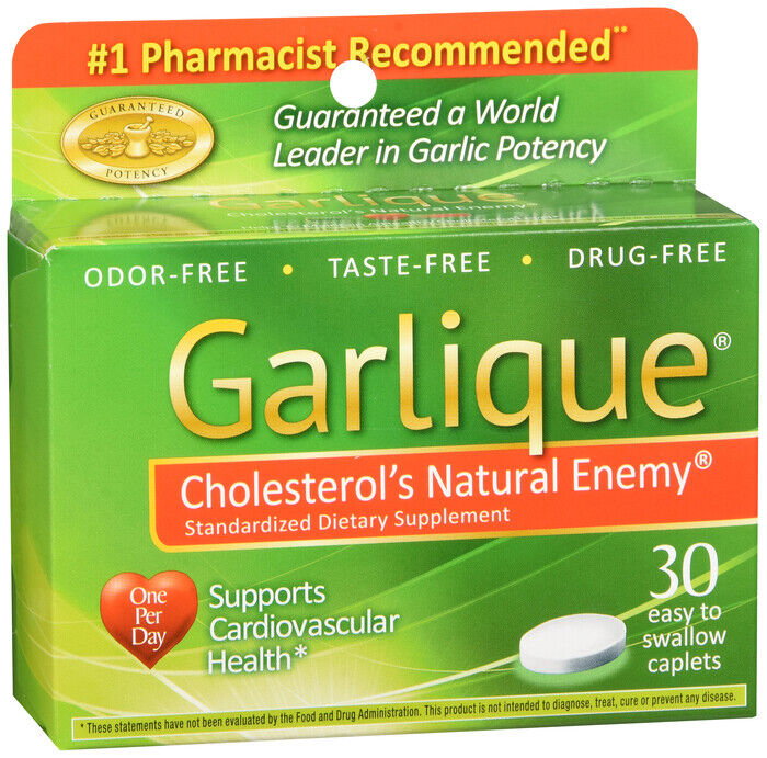 GARLIQUE GARLIC CAPLETS 30CT  FREE USA SHIPPING