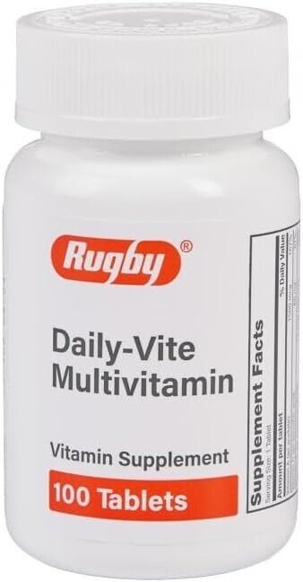 Rugby Daily Vite Multiple Vitamin Supplement, 100ct Tablets   2  x 100