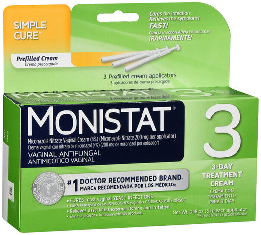 Monistat 3 Cream Pre-Fill Applicator 3x5gm