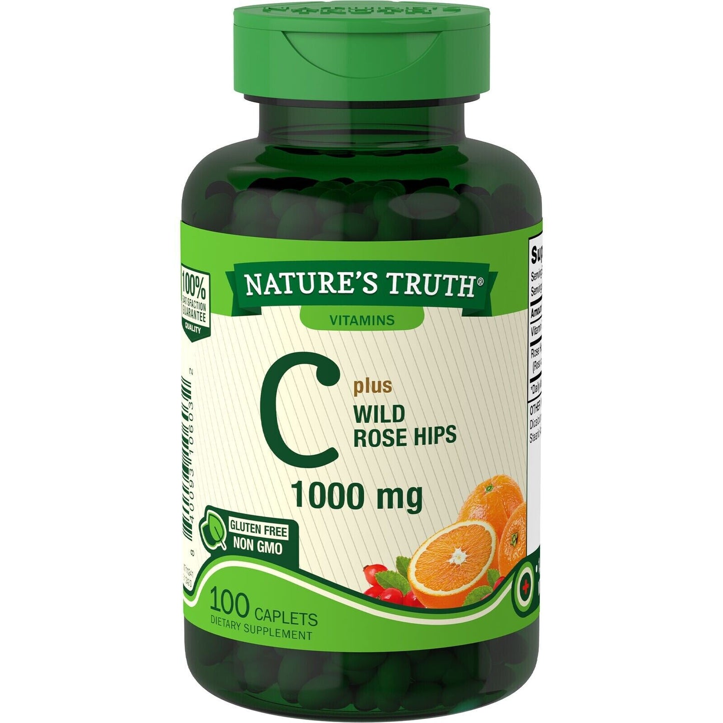 Nature's Truth Vitamin C Gluten Free Caplets Support For The Immune System 100Ct