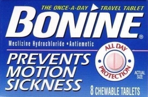 Bonine Motion Sickness Protection Chewable Tablets 8 tablets nausea