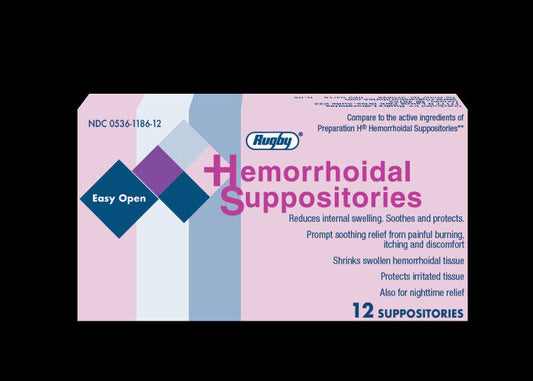 Hemorrhoidal Suppositories Rugby 12 ct