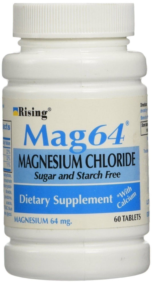 MAG 64 MAGNESIUM CHLORIDE WITH CALCIUM 60 TABLETS (COMPARE TO SLOW-MAG) 3 PACK