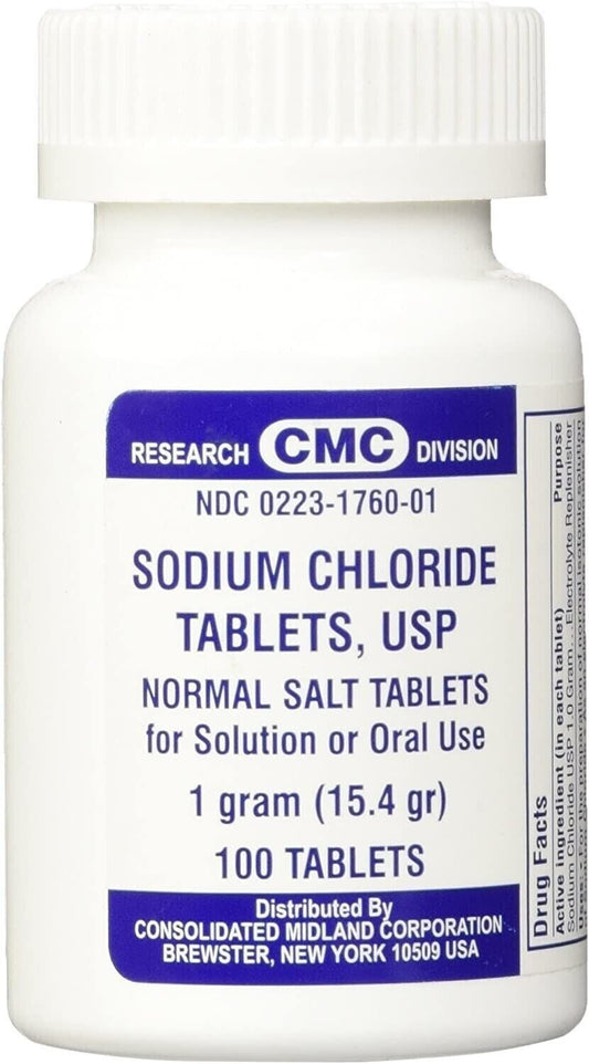 SODIUM CHLORIDE Tablets 1 GM 100 Per Bottle Salt   3 bottles of 100