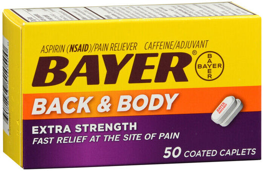 BAYER ASPIRIN CAPLET BACK & BODY 50CT