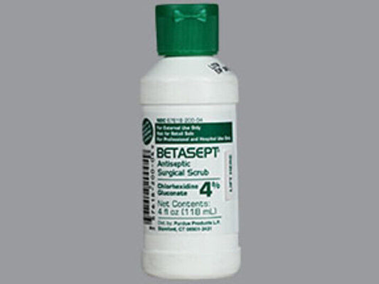 BETASEPT SCRUB 4% 4OZ   chlorhexidine gluconate 4 % ((SAME FORMULA AS HIBICLENS)