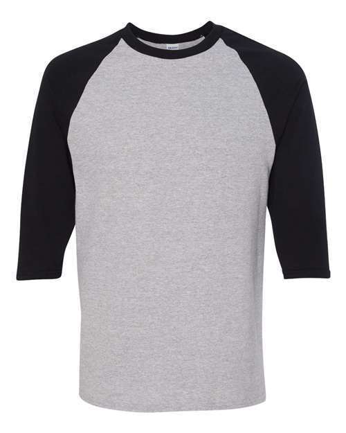 Gildan 5700 Men's Baseball T-Shirt 3/4 Sleeve Raglan Color Block Cotton Blank