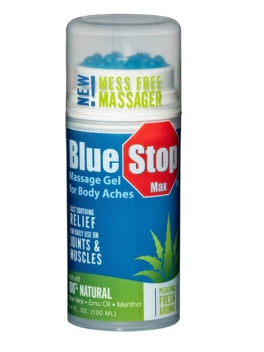 BLUE STOP GEL MESS FREE MASSGAGE  LOT 3.4OZ