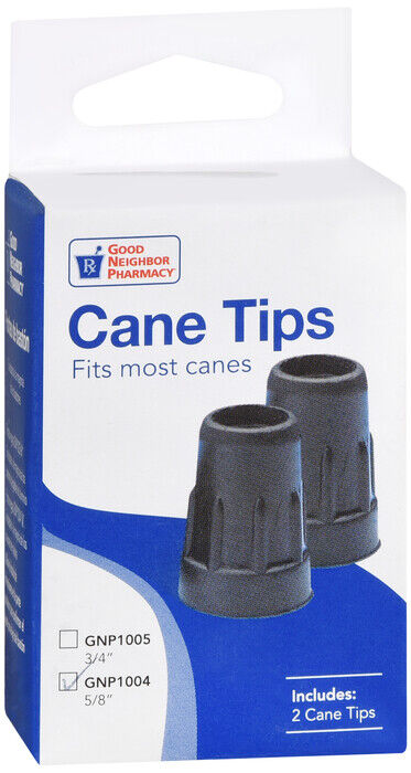 GNP BLACK CANE TIPS 3/4IN 2CT