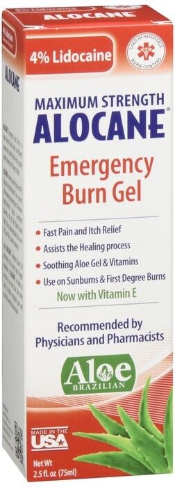 ALOCANE MAXIMUM STRENGTH EMERGENCY BURN GEL HEALING PROCESS 2.5OZ