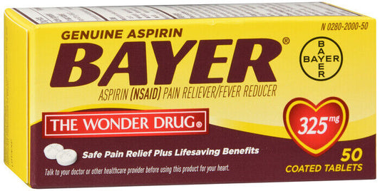 BAYER ASPIRIN TABLET 325MG 50CT