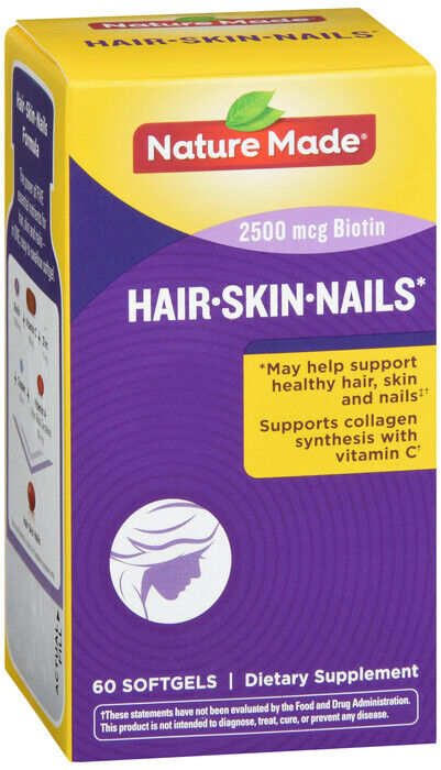 HAIR-SKIN-NAILS 2500MCG SOFTGEL 60CT NATURE MADE