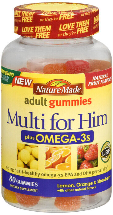 MULTI FOR HIM OMEGA 3 GUMMY 80CT NATURE MADE