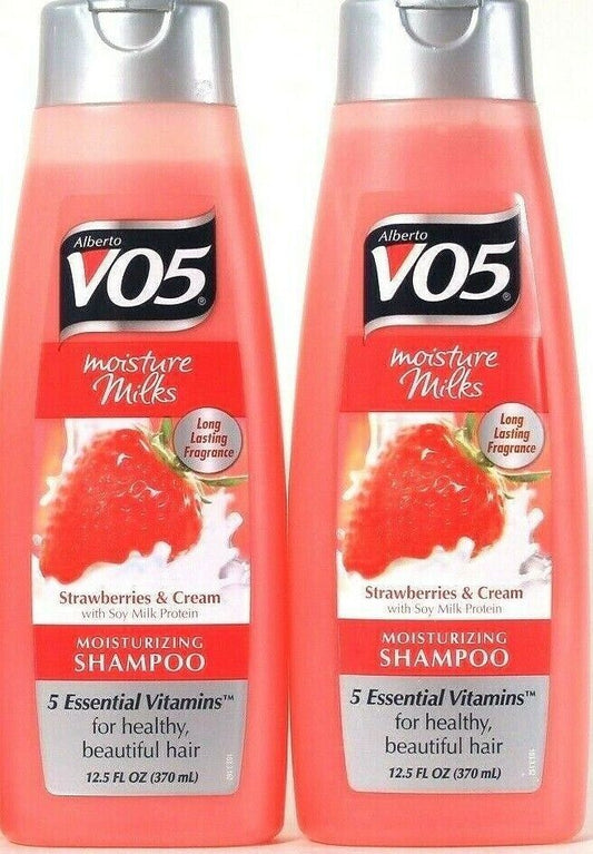 2 Alberto VO5 12.5 Oz Moisture Milks Strawberries & Cream Moisturizing Shampoo