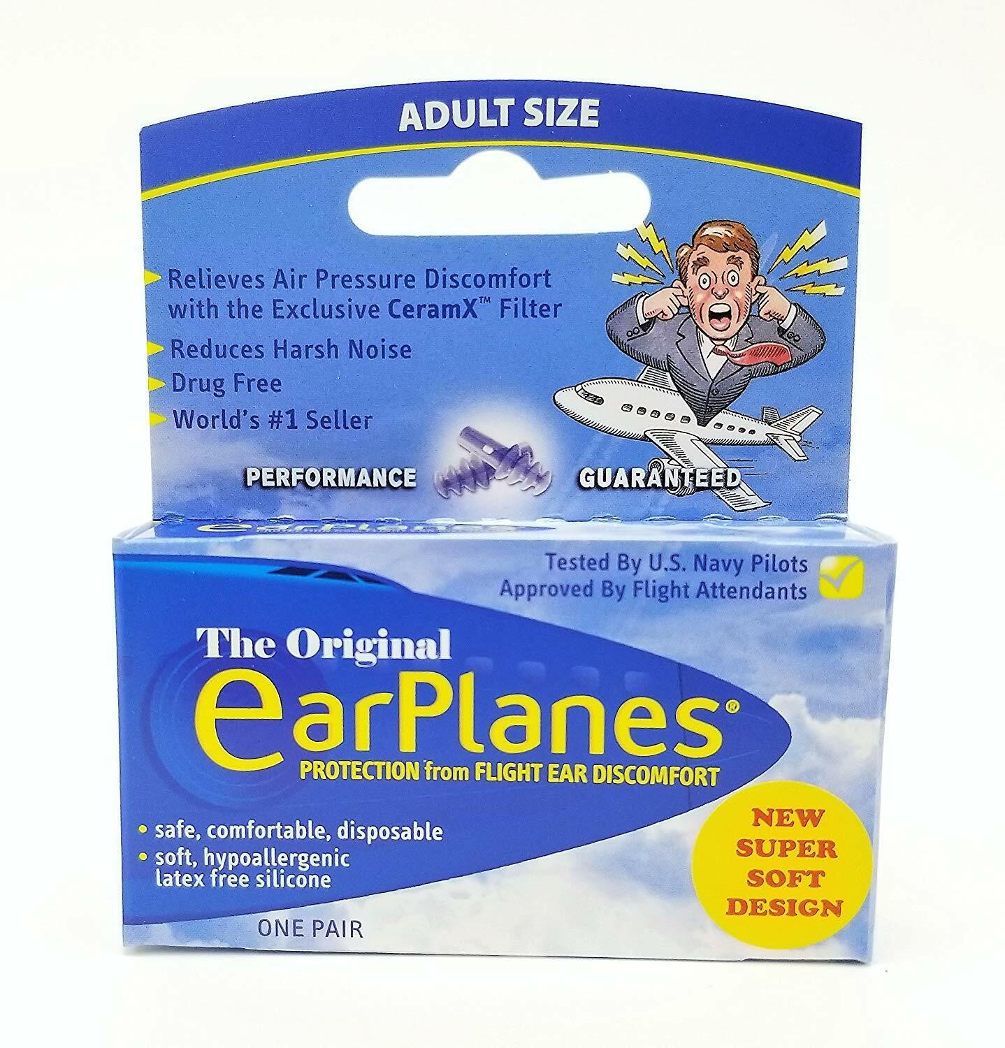 New Super Soft Adult EarPlanes Ear Plugs Airplane Travel Ear Protection 1 Pair