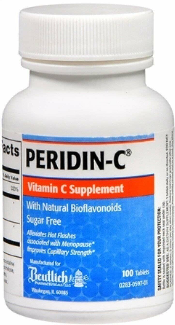 Peridin C Vitamin Supplement Natural Bioflavonoids Tablets Sugar Free 100 ct