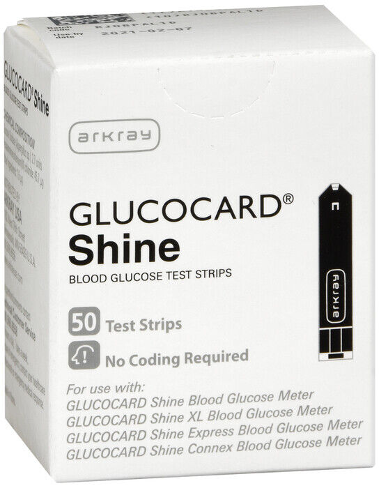 GLUCOCARD SHINE BLOOD GLUCOSE TEST STRIPS 50CT