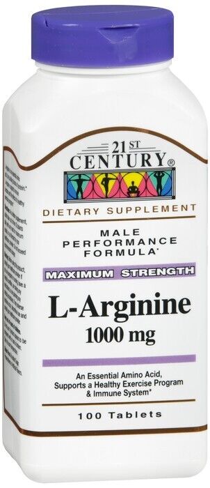 21st Century L-Arginine 1000mg Maximum Strength Male Performance 100 tablets