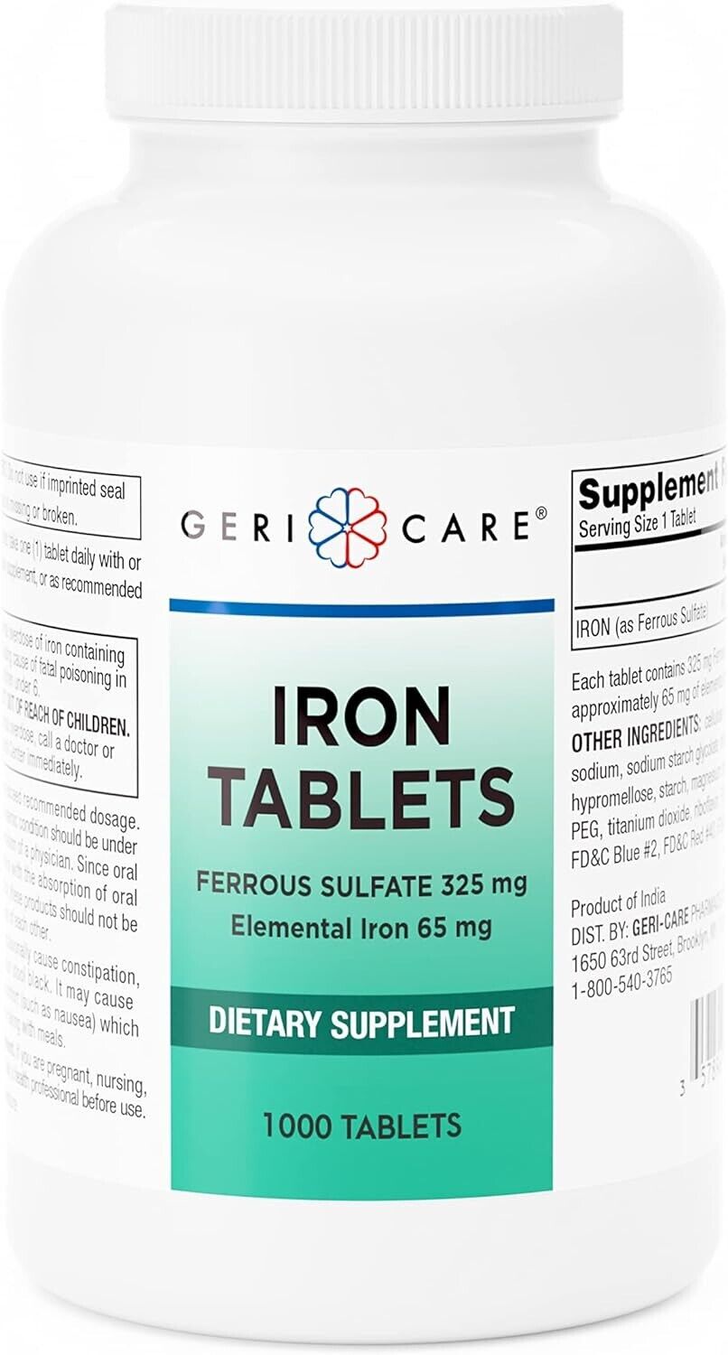 FERROUS SULFATE 325MG TAB 1000CT GERI-CARE