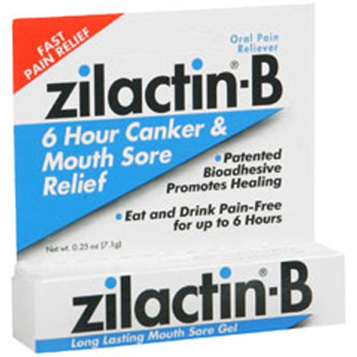 ZILACTIN B  COLD SORE GEL .25 OZ canker sores mouth sores  X  2