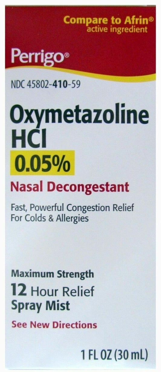 Nasal Decongestant SPRAY MIST Oxymetazoline 12hr PERRIGO 30ml.   X 12