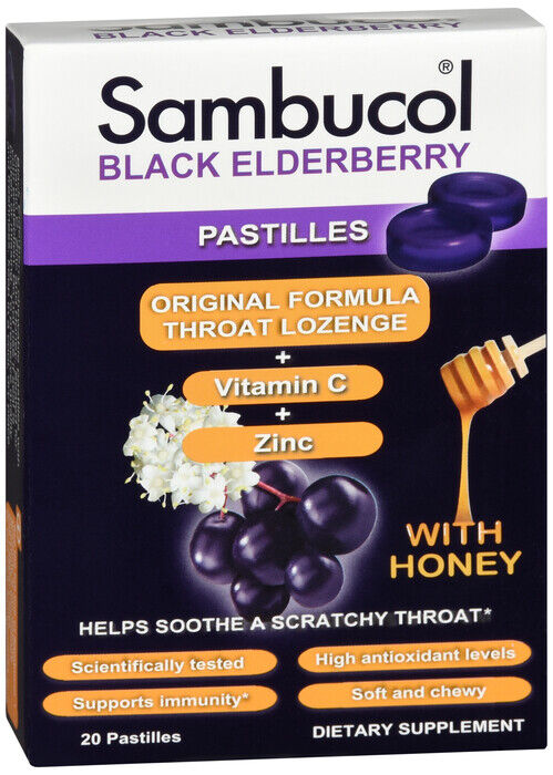 SAMBUCOL BLACK ELDERBERRY PASTILLES 20CT