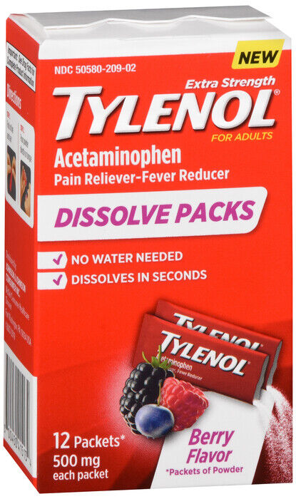 TYLENOL E/S POWDER PACKET BERRY 12CT  X 3