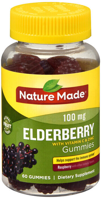 Nature Made Elderberry Gummies 100mg w/ Vitamin C & Zinc 60CT