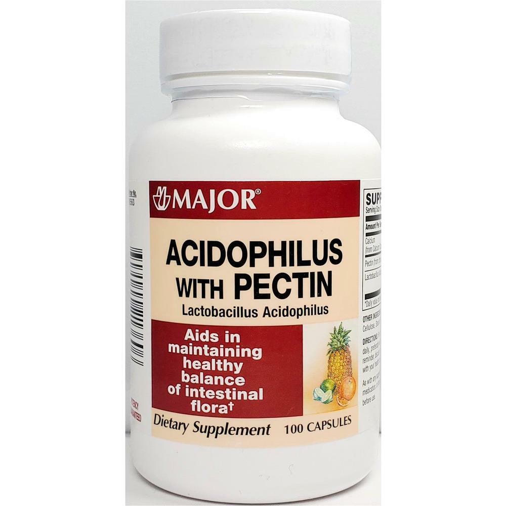 ACIDOPHILUS WITH PECTIN, 100 CAPSULES BY MAJOR