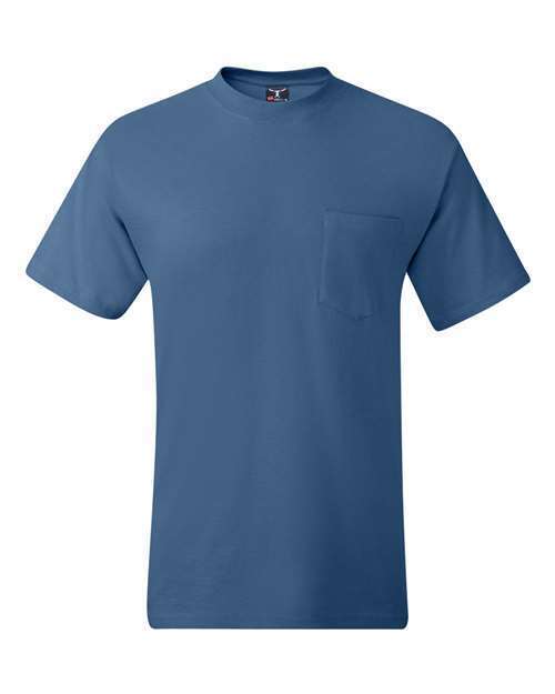 Hanes Mens Pocket T-Shirt 100% Heavy Cotton 6.1 oz Beefy Tee S-XL 5190P