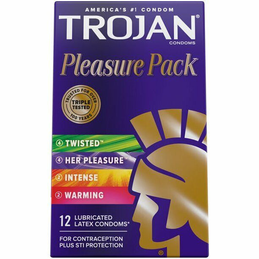 TROJAN PLEASURE PACK ASSORTED CONDOM 12CT