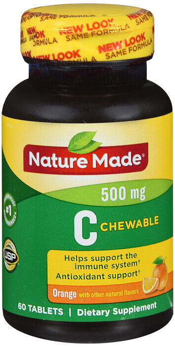 NATURE MADE VITAMIN C 500MG ORANGE CHEWS 60 CT