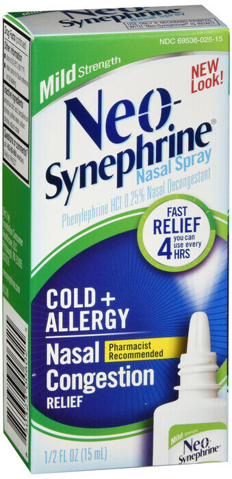 NEO-SYNEPHRINE COLD & SINUS MILD/STRENGTH .5OZ