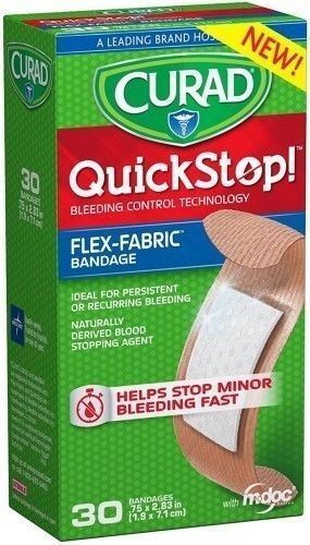 CURAD BNDG QUICK STOP BLOOD CONTROLLING BANDAGE 30 COUNT