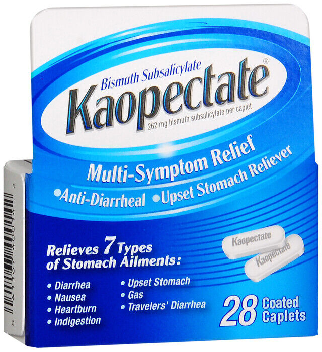 KAOPECTATE CAPLET 28CT   bismuth subsalicylate ORAL TABLET 262 MG